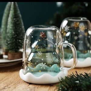 Christmas Tree Glass Mug